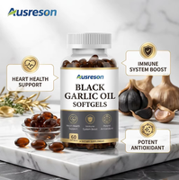 Gélules d'huile d'ail noir OEM pour la santé cardiaque, antioxydant 100% naturel, vente en gros de capsules d'ail noir