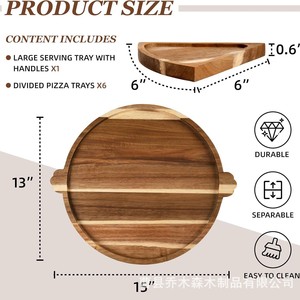 เขียงชีสไม้กระถินพร้อมช่องแบ่งสำหรับเสิร์ฟของว่างในงานปาร์ตี้และผลไม้ - Product Image 5