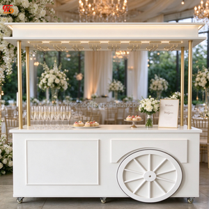 Carrito de Bar Blanco para Champán, Venta al Por Mayor de Fábrica, Carrito de Dulces Personalizado para Bodas, Decoración para Fiestas y Eventos - Product Image 1