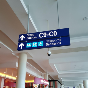Airport Wayfinding Signage System <b>Ceiling</b> Mounted Direction <b>Light</b> Box Freestanding Pillar Sign Board - Product Image 4