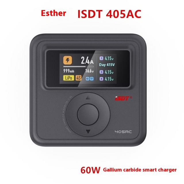 ISDT 405AC Intelligent Balance Charger 60W Gallium Nitride Remote Control Model Aircraft Battery Fast Charging 7W Power JP 405AC