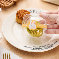 Boîte d'emballage en plastique PET transparente carrée de 1 mm d'épaisseur pour gâteaux de lune, peaux de neige et pâtisseries au jaune d'œuf