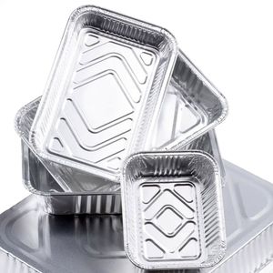 Tùy Chỉnh Đúc Thực Phẩm <span class=keywords><strong>Container</strong></span> Dùng Một Lần Nhôm Lá 21.8X15.2X3.4Cm Bán Buôn Nhôm Pan Lá Hộp <span class=keywords><strong>Container</strong></span> Với Nắp - Product Image 6