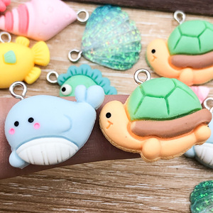 Accessoires de fabrication de bijoux en résine plastique DIY, série Océan, motifs tortue, coquillage, baleine, hippocampe, style dessin animé mignon - Product Image 2