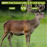 Caméra de chasse extérieure avec connexion WiFi, contrôle par application, 4K 48MP, caméra de surveillance de la faune, piège infrarouge avec diffusion en direct