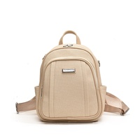 Tas Ransel Wanita Musim Panas PU Desain Goya, Lapisan Polyester, Ukuran Kecil, Cocok untuk Sekolah, Perjalanan, dan Kuliah, Dilengkapi Penyimpanan Ekspansi