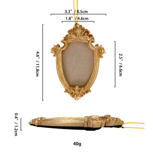 Khung ảnh nhựa vintage, khung ảnh nhỏ màu vàng, khung ảnh trưng bày ảnh cổ, khung ảnh thu nhỏ nhỏ xíu để trang trí nhà cửa, đám cưới - Product Image 6