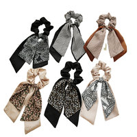 Ruban floral Scrunchie Printemps 2025 Style coréen Ins Élastique à cheveux Mignon Noeud Élastique à cheveux Porte-queue de cheval pour femmes