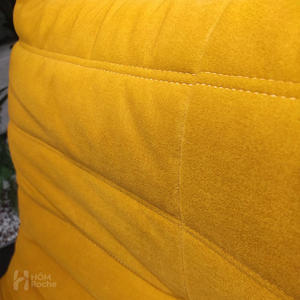 High Quality Yellow Suede Recliner Couches Lounge Chair with Ottoman for Hotel Home - Product Image 6