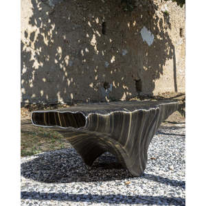 Mesa de centro Made in Italy-Stromboli-Impreso en 3D-Producto PLA-Para interior-Diseño italiano-Púrpura brillante estriado - Product Image 5