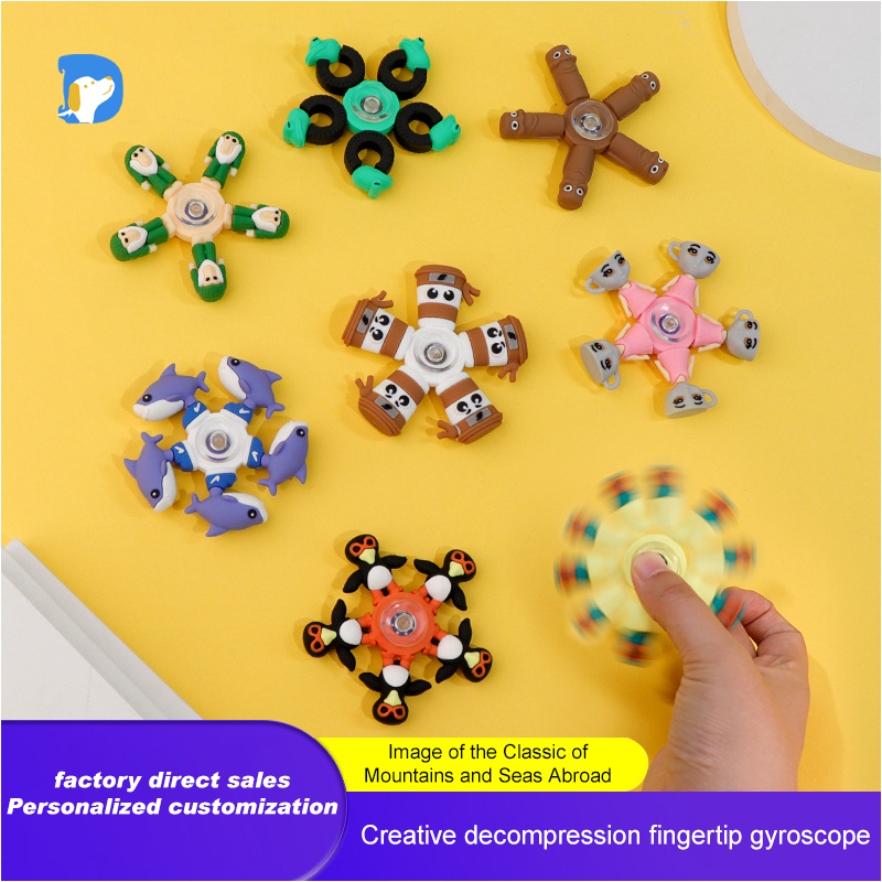 3D Anti-Anxiety Fidget Spinner Toy Unicorn Printed Stress Relief Hand Spinner Made of Durable Silicone