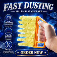 Brosse de nettoyage manuelle en microfibre écologique à 7 lames pour le nettoyage des fenêtres et des stores domestiques – En stock