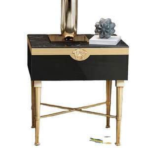 New in 2023Best Modern Nordic <strong>Sidetable</strong> Narrow Black Brown Rectangle Wood Side Table Sets with <strong>Drawers</strong> for Bedroom Bedside - Product Image 4