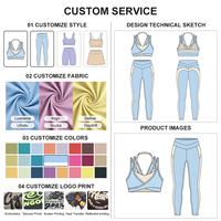 Ensemble de yoga 2 pièces pour femme, avec logo personnalisé, 75% nylon 25% élasthanne, color block, soutien-gorge à bretelles et leggings taille haute, vente en gros