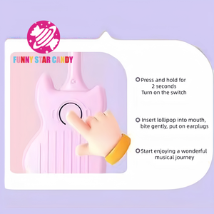 कस्टम संगीत लॉलीपॉप खिलौना कैंडी फल स्वाद हार्ड लॉलीपॉप हड्डी चालन संगीत समारोह बच्चों कैंडी खिलौने - Product Image 4
