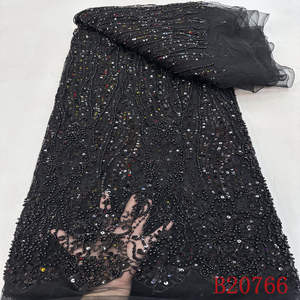 Nouveau style personnalisé <span class=keywords><strong>prix</strong></span> de gros <span class=keywords><strong>Chantilly</strong></span> et tissu de dentelle suisse à paillettes en cristal - Product Image 4