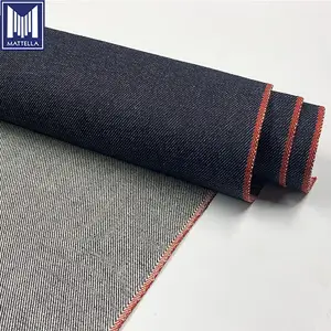 Red White Selveage Line Raw 100% Cotton 13oz Indigo Light Blue Indigo Vintage Japanese Women Men Jeans Selvedge Denim Fabric