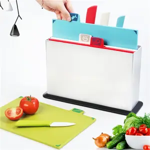 Cozinha acessórios gadgets plástico cor codificada índice cerâmica faca corte cortar placa conjunto