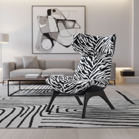 Fauteuil de détente moderne en tissu avec hauteur réglable pour salon, bureau à domicile et chambre – Design chaise longue pour extérieur