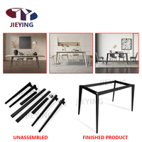 Jieying 73cm pieds en fer noir robuste bureau bureau salle à manger cadre Base meubles en métal pieds de Table supports de Table
