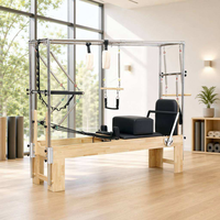 Reformer Pilates 3-en-1 en Chêne Premium avec Tour Cadillac – Machine de Pilates Professionnelle Personnalisable pour Studio et Salle de Sport à Domicile