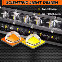 8 14 20 26 32 pulgadas de una sola fila 6D, barra de luz LED de trabajo para coche de dos colores, Luz antiniebla estroboscópica amarilla para camión 4x4 todoterreno ATV SUV