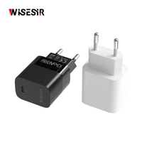 Chargeur mural rapide WISESIR 30W GaN USB-C PD3.0 PPS AC100-240V avec protection OTP pour téléphones, certifié CE FCC