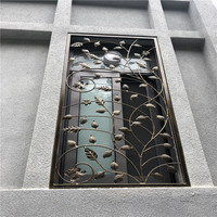 Ventanas de hierro forjado a mano de lujo elegante ventana