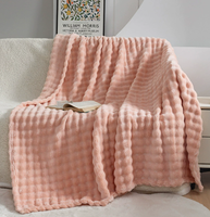 Meistverkaufte Einfarbige Bubble-Texturierte Flanell-Fleece-Decke 3D Bubble Plüsch-Decke Superweich für Sofa Bett Büro Nickerchen