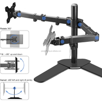 Nouveau support d'écran en acier laminé à froid à double bras pivotant à 360 degrés et inclinable à 90 degrés pour écrans de 10 à 27 pouces