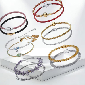 Nuevo 2026 Pulsera de tenis deslizante de Plata <span class=keywords><strong>925</strong></span> con Circonita, diseño de Corazón de Amor, Flor Púrpura, Planta y Abeja (estilo cuento), ideal como regalo y amuleto para fiestas - Product Image 2