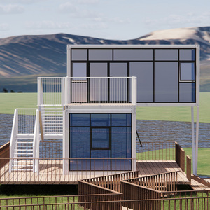 Maisons containers avec verre Villa de deux étages empilable 20 pieds Prix Vente en gros Maisons containers internationales - Product Image 5