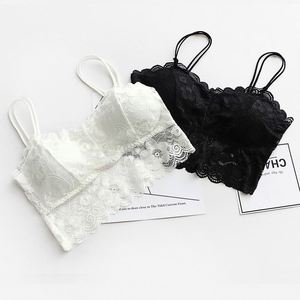 K470 Top Corto Sexy para Mujer, con Relleno en el Pecho, para Hacer Ejercicio, con Encaje, Estilo Bralette - Product Image 2