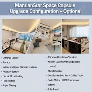 Casa Contenedor Prefabricada Modular Moderna Tipo Cápsula Espacial con Vidrio y Acero Inoxidable para Uso en Hogar, Hotel, Oficina y Campamento - Product Image 4