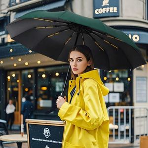 Most Popular 3Foldable Fully-Automatic UV Rain Sun Protection Umbrella 190T Pongee Alloy Handle Modern Luxury Business <b>Gifts</b> - Product Image 6