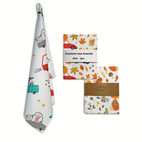 High-quality Digitally Printed Floral Cotton Linen Kitchen Dish Towels Tea Towels Customizable Your Own Designs Eco-Friendly