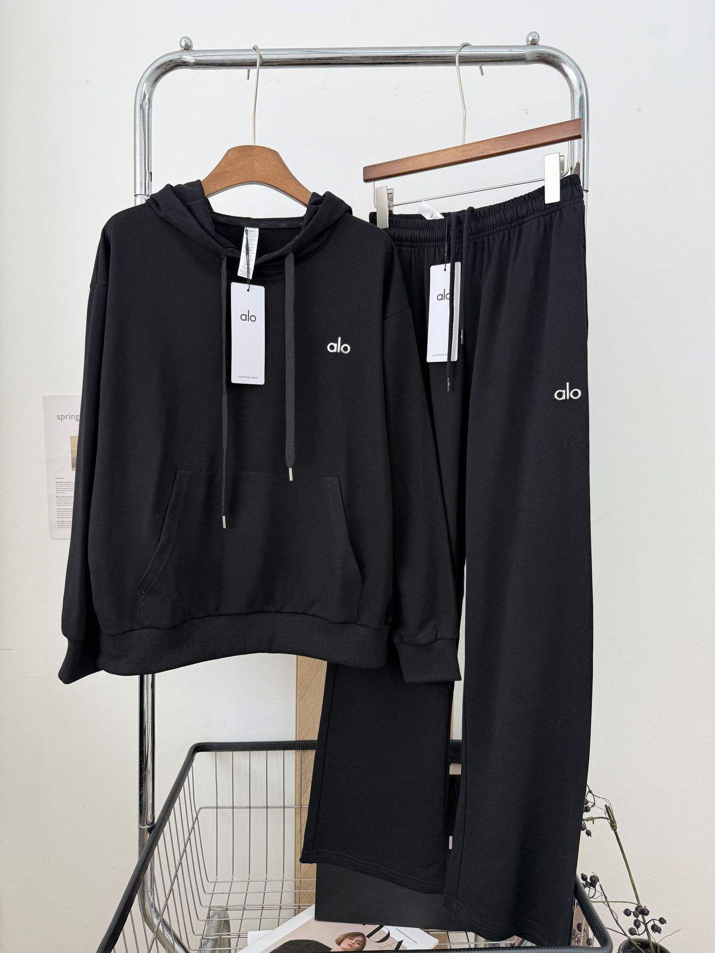 Ensemble pantalon de survêtement à capuche noir