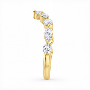 Anillo de Diamantes Cultivados en Laboratorio de 0.55 Quilates Redondos y 0.80 Quilates Marquise para Mujer, Color VVS VS EF, en Plata de Ley 925, Oro de 10, 14 y 18 Quilates - Product Image 6