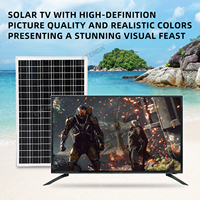 Système TV Solaire Complet : Écran de 32 Pouces, Panneau Solaire de 50W, Batterie de 60 000 mAh et Ampoules LED