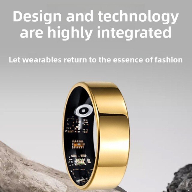 Titanium Steel Solid Color Video Playback Heart Rate Blood Oxygen Sleep Monitoring Fitness Multi Functional Smart Ring