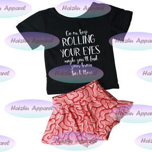 Conjunto de Dos Piezas para Niñas, Halloween, Camiseta de Manga Corta con Bolsillos, Impermeable y Transpirable, y Pantalones Cortos, Conjunto de Falda Corta para Bebés - Product Image 4