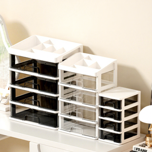 Armoire de rangement pour cosmétiques, coiffeuse de chambre à coucher, étagère de comptoir à tiroirs multi-niveaux grande capacité - Product Image 5