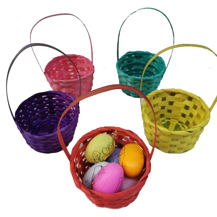 Hot Sale Nature Multi Color Weaving Storage Woven Basket Miniature Vietnam Home Handmade Mini Decorative Bamboo Basket