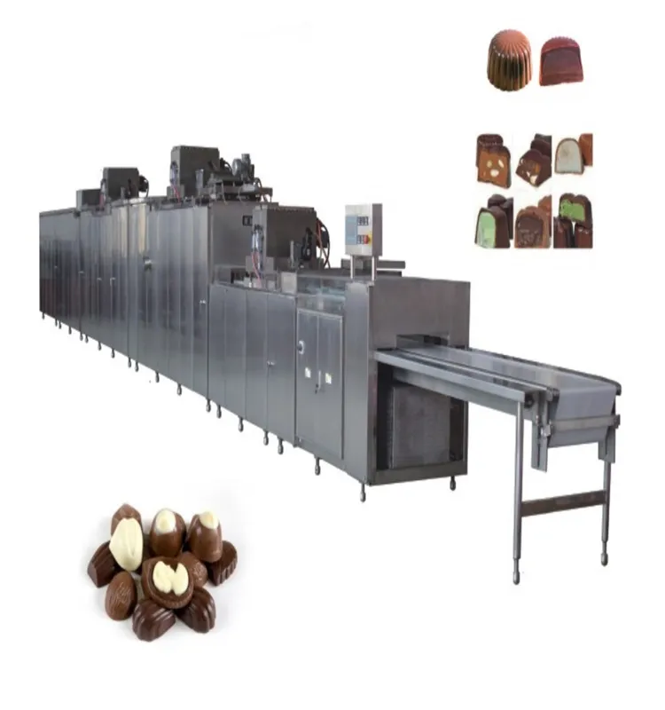Máquina de depósito de chocolate de acero inoxidable completamente automática de diseño más nuevo, precio bajo de alta calidad para aperitivos de restaurante