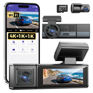 Cámara para Auto AZDOME M500 <span class=keywords><strong>con</strong></span> Wifi, GPS, Visión Nocturna, DVR, 4K, 3 Canales, Tarjeta de 64GB, Grabación <span class=keywords><strong>con</strong></span> IA, ADAS y Pantalla de 3 Pulgadas - Product Image 1