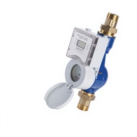Compteur d'eau intelligent prépayé à carte IC IP68 pour usage domestique, compteur d'eau froide à brancher, connexions filetées DN15-DN200