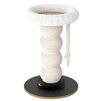 Griffoir pour chat en forme de gourde, arbre à chat haut en sisal avec plateforme-lit, tour d'escalade intérieure peu encombrante
