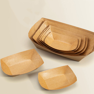 Barquette en papier kraft de qualité alimentaire, barquette en papier biodégradable pour l'emballage alimentaire, barquette jetable pour l'emballage alimentaire - Product Image 2