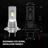 LANSEKO Phare LED Haute Qualité V10ps Ampoule H7 H4 H3 9005 Avec Effet d'Éclairage Parfait Sans Ventilateur 4000LM pour Tous les Feux LED de Voiture