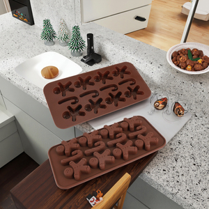 Stampo in Silicone per Cioccolato a Forma di Omino di Pan di Zenzero, Grado Alimentare, Ecologico, per Decorazioni Natalizie e di Halloween, Fai-da-Te - Product Image 2